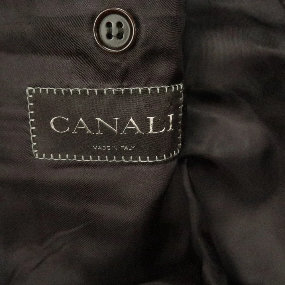 Canali Blazer Mens 46R Gray Wool‎ Woolmark Striped Sport Coat Jacket Italy